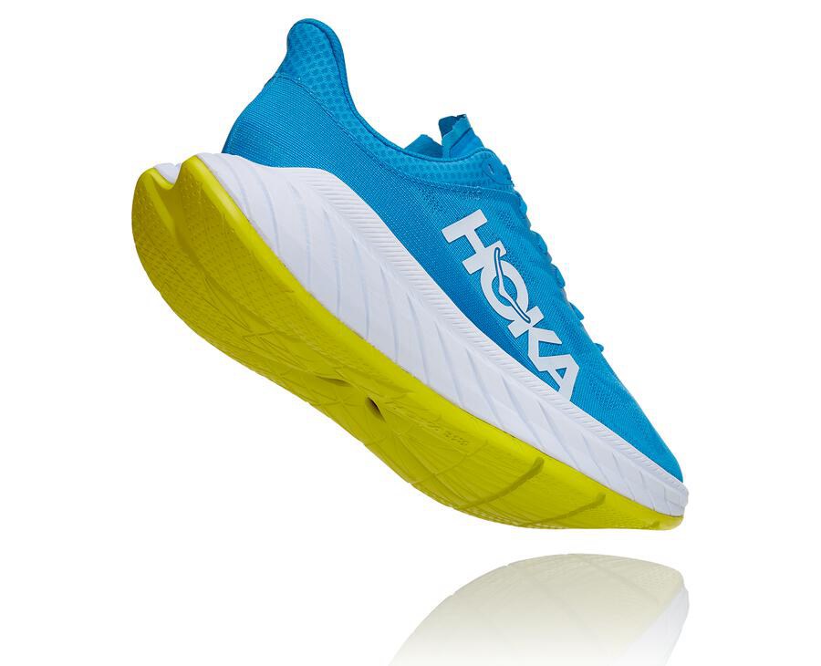 Hoka One One Koşu Ayakkabısı Erkek Mavi/Beyaz - Carbon X 2 - ZO9762315